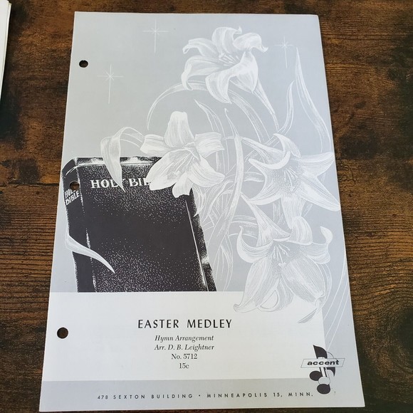 Accent Gospel Trumpet Company Church Music Library Vintage 1957 Sheet Music MN - Picture 7 of 12